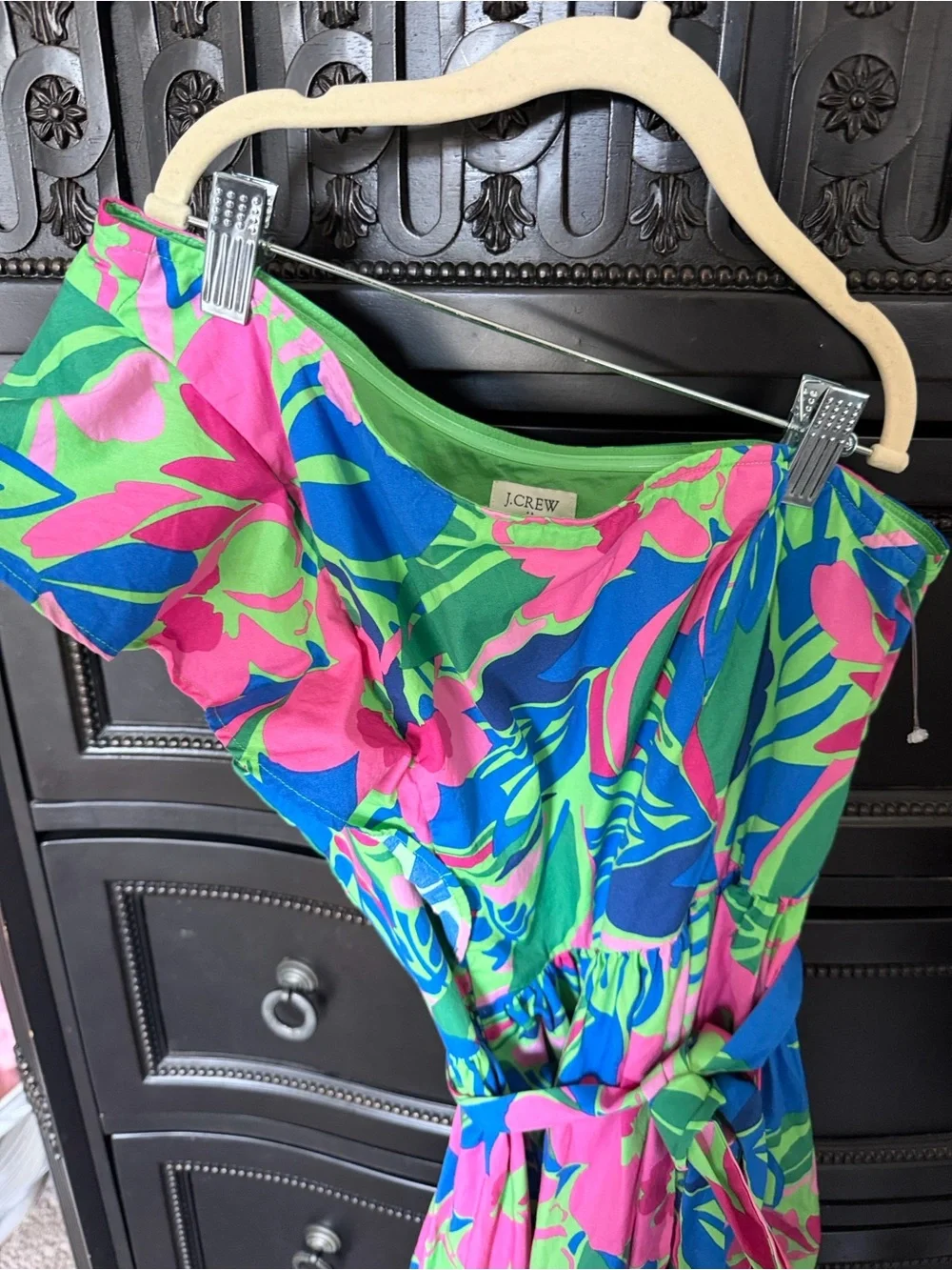 NEW J Crew Midi Dress One Shoulder Pin Floral Preppy Boho Vacay Size 8P